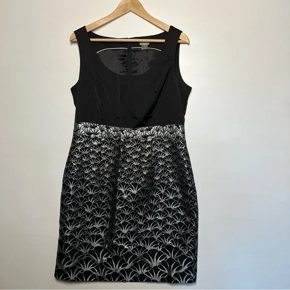 H&M Black Dress with Silver Pattern - Picture 1 of 16